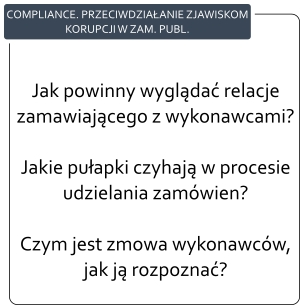 COMPLIANCE. Przeciwdziałanie korupcji w zamówieniach publicznych.