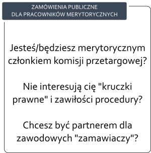 Zamówienia publiczne dla pracowników merytorycznych